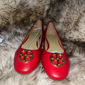 Tory Burch Red Ballet Flats